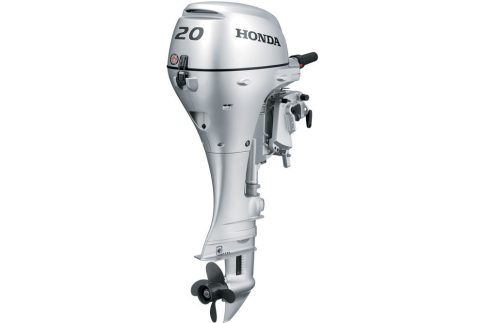 Honda BF 20 SH U csónakmotor, 20 LE, 350 cm³ négyütemű benzinmotor, rövid csizmás, kézi indítás, külső üzemanyagtartály