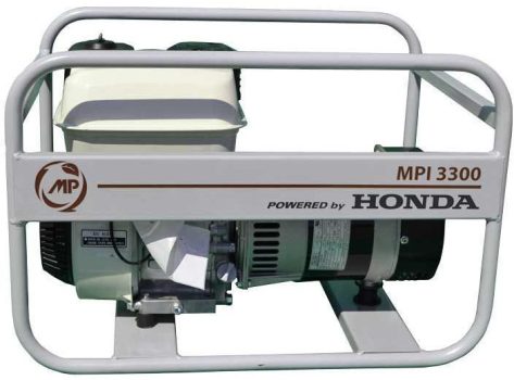 MP Motor MPI 3300 PBH benzines áramfejlesztő, 3300 W, 230 V, egyfázisú, Honda GP200 négyütemű motor, kézi indítás