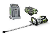   EGO HT2601E KIT akkumulátoros sövényvágó, 56 V, 66 cm kés, 30,5 mm vágáskapacitás, forgatható fogantyú, akkuval és töltővel
