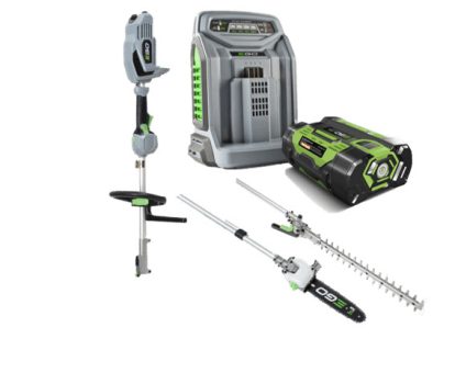 EGO MHCC1002E KIT akkumulátoros Multi-Tool szett, 56 V, sövényvágó és ágvágó adapter, 2,5 Ah akkuval, CH5500E gyorstöltővel