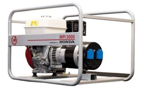 MP Motor MPI 5000 AVR PBH benzines áramfejlesztő, 5000 W, 230 V, egyfázisú, Honda motor, AVR feszültségszabályozás
