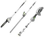 EGO MHCC1000E akkumulátoros Multi-Tool szett, 56 V, PH1400E alapgép, HTA2000 sövényvágó és PSA1000 ágvágó adapter, akku és töltő nélkül